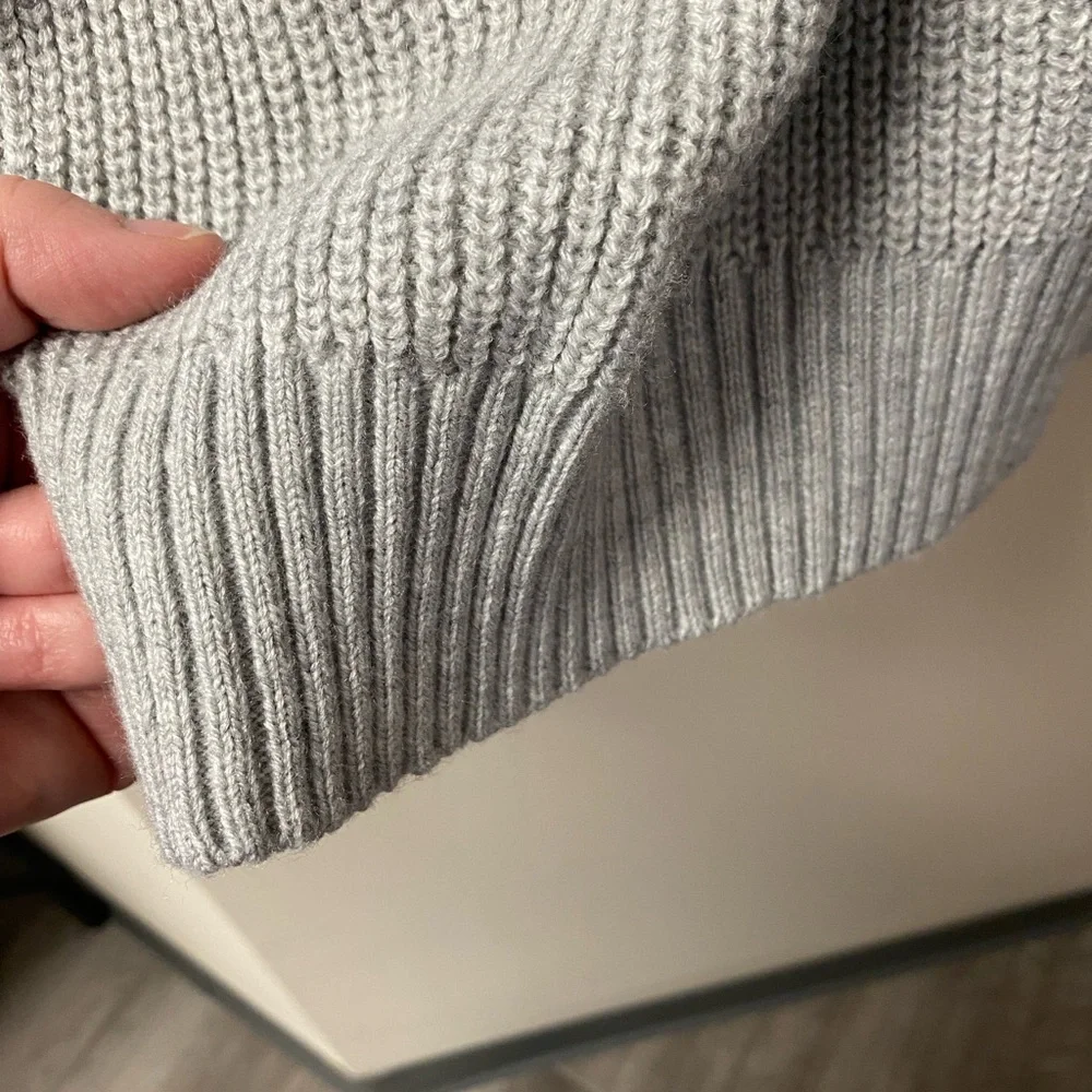 Gray Pearl Embellished Women's Sweater